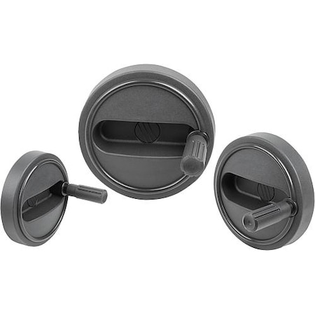 Kipp Handwheel, revolving handle, 80 mm dia, 12 mm bore K0257.108012